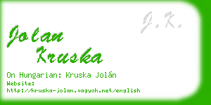 jolan kruska business card